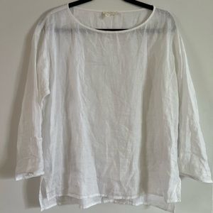 White Linen Eileen Fisher Top